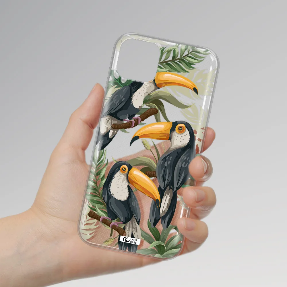 Tropical Bird Apple iPhone 14 plus Clear TPU Case
