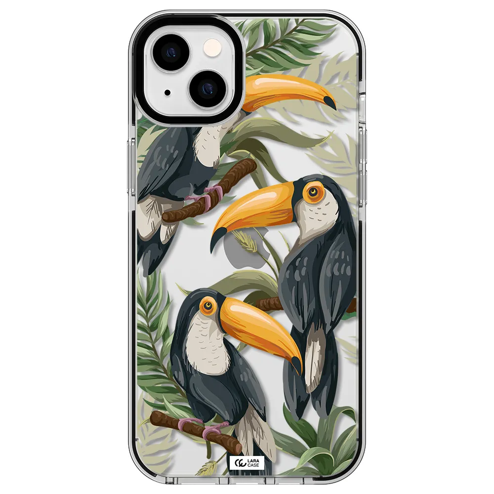 Tropical Bird Apple iPhone 14 plus impact black border Case