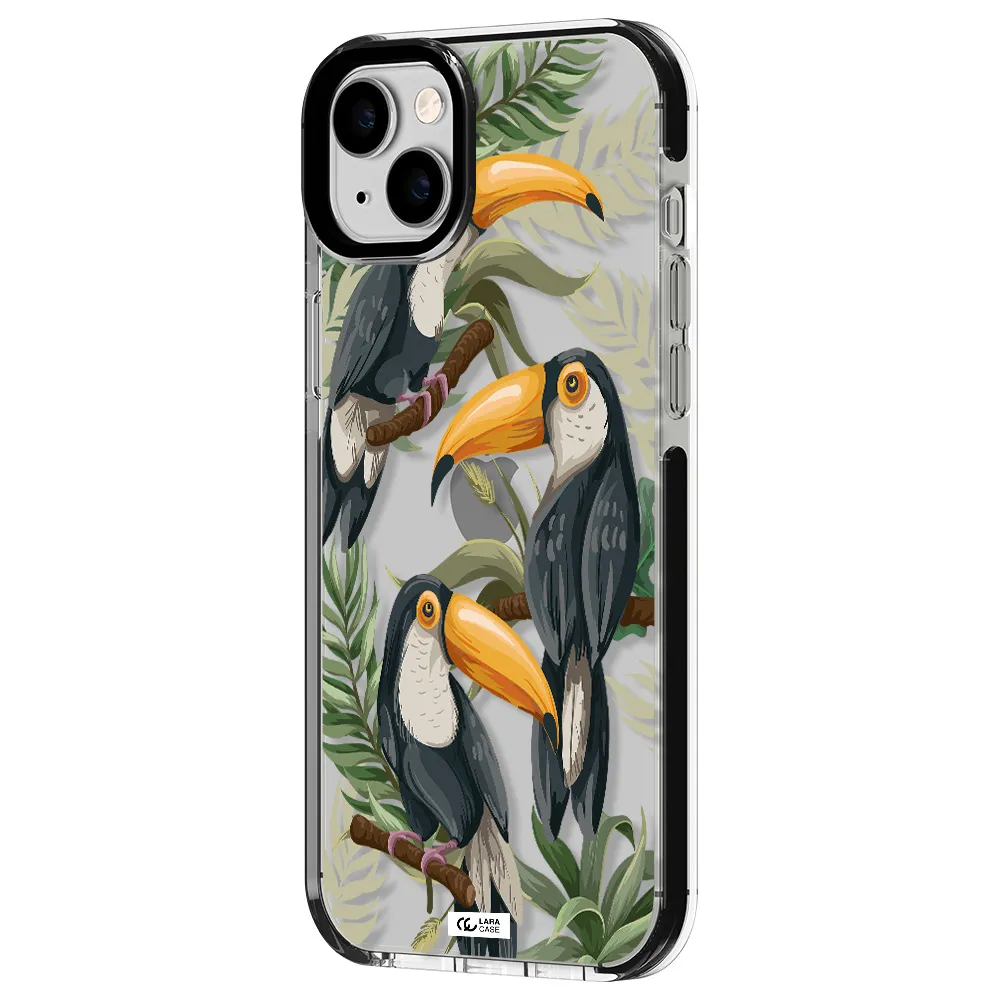 Tropical Bird Apple iPhone 14 plus impact black border Case