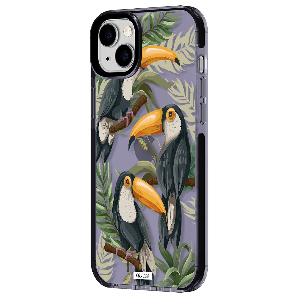 Tropical Bird Apple iPhone 14 plus impact Lilac Case