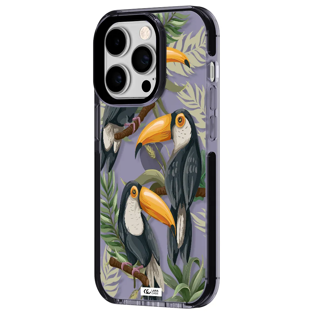 Tropical Bird Apple iPhone 14 pro impact Lilac Case