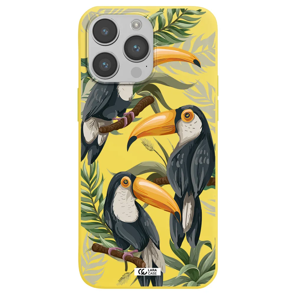 Tropical Bird Apple iPhone 14 pro max Silicone canary yellow Case