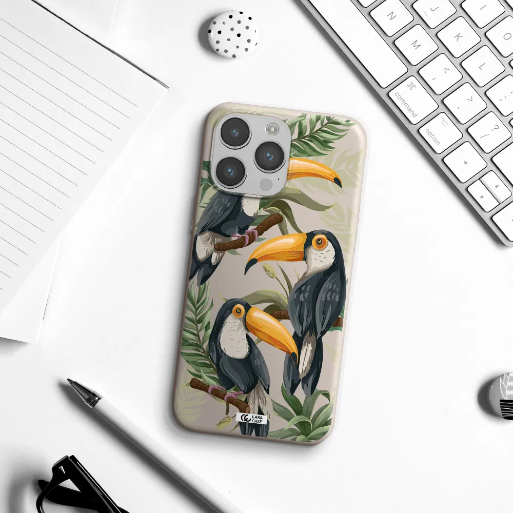 Tropical Bird Apple iPhone 14 pro max Silicone Stone Case