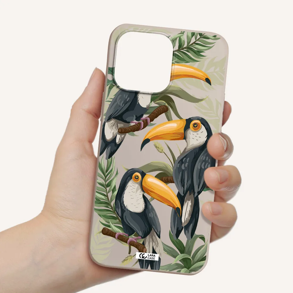 Tropical Bird Apple iPhone 14 pro Silicone Stone Case