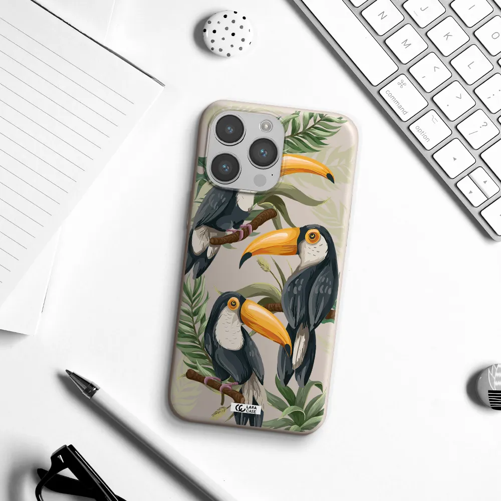 Tropical Bird Apple iPhone 14 pro Silicone Stone Case