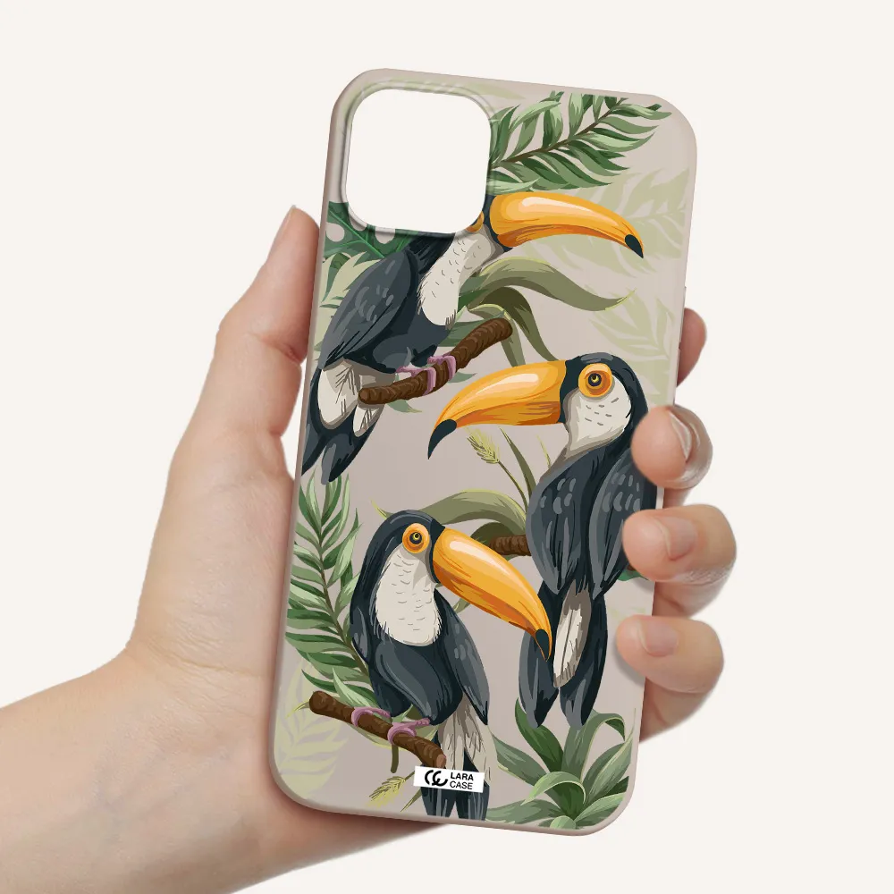 Tropical Bird Apple iPhone 14 Silicone Stone Case