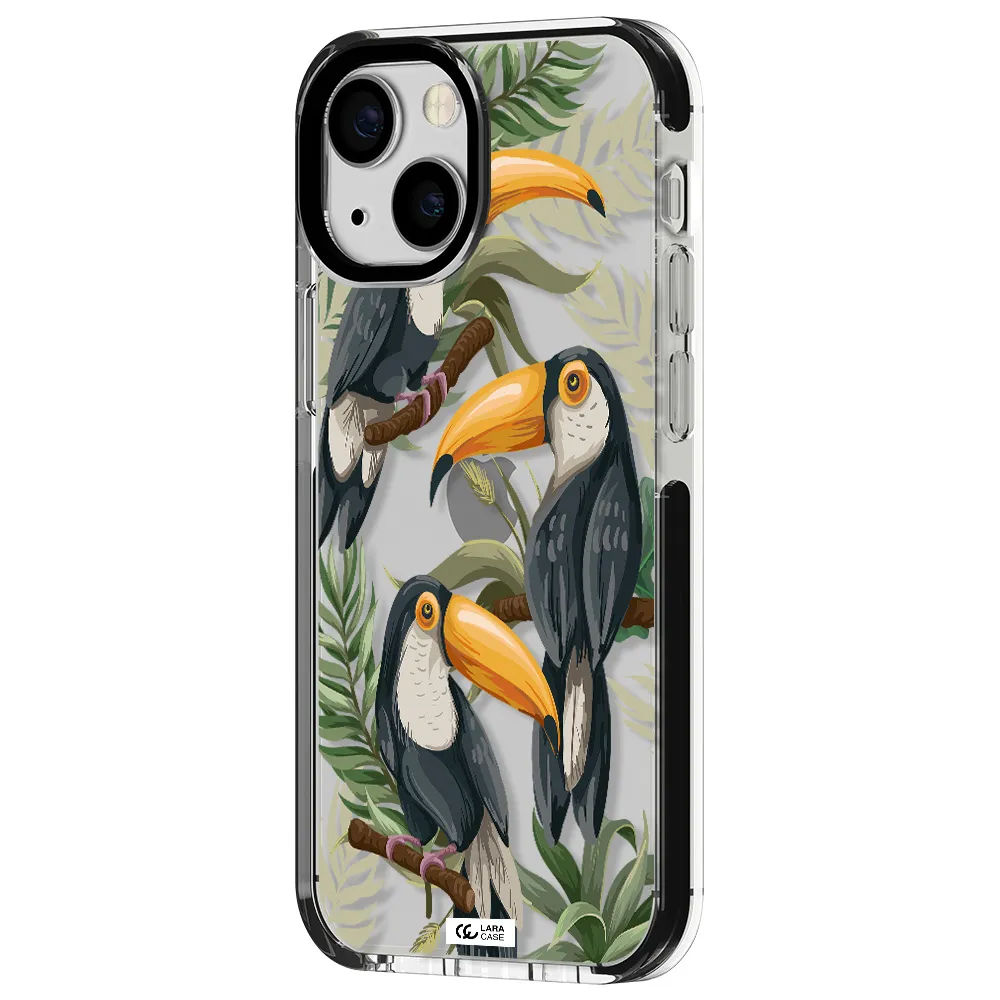 Tropical Bird Apple iPhone 15 impact black border Case