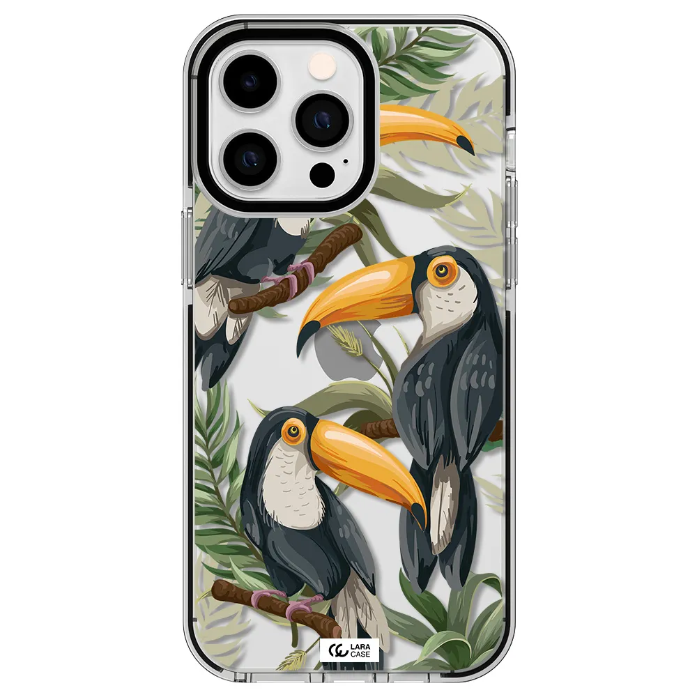 Tropical Bird Apple iPhone 15 Pro impact black border Case