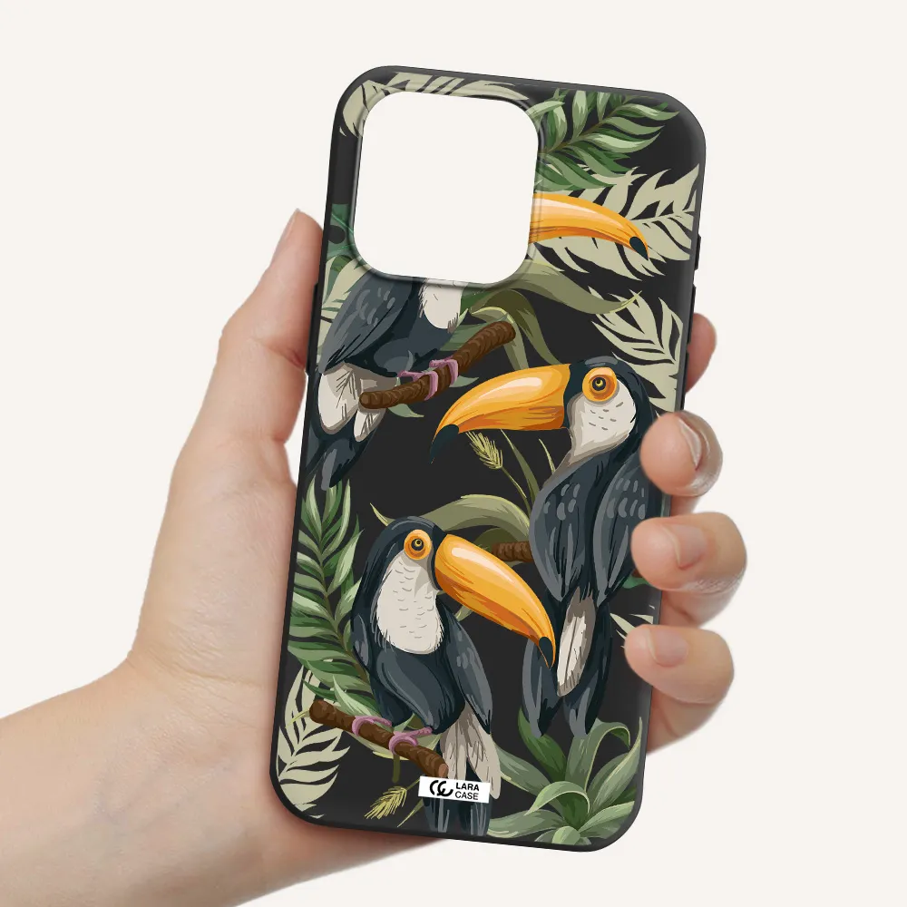 Tropical Bird Apple Iphone 15 Pro max Silicone black Case