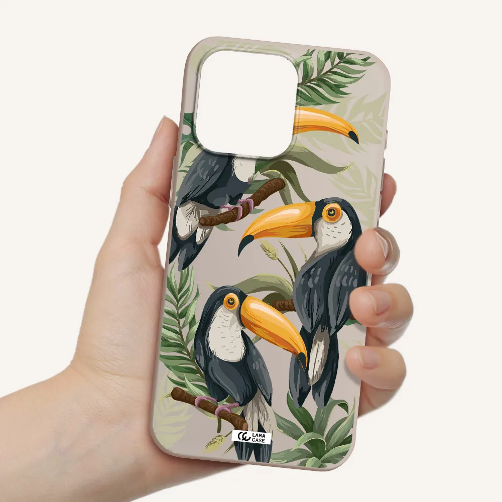 Tropical Bird Apple Iphone 15 Pro max Silicone Stone Case