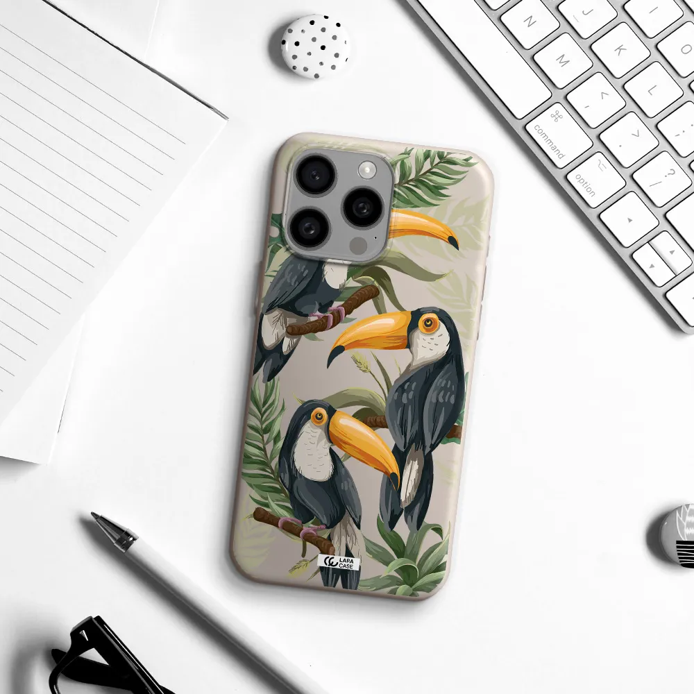 Tropical Bird Apple Iphone 15 Pro max Silicone Stone Case