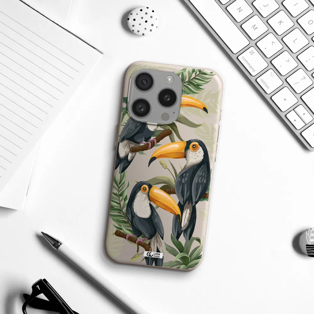 Tropical Bird Apple Iphone 15 Pro Silicone Stone Case
