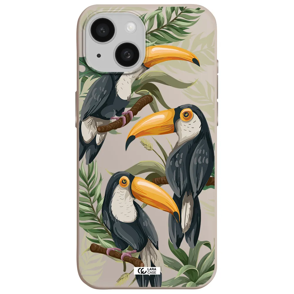 Tropical Bird Apple iPhone 15 Silicone Stone Case