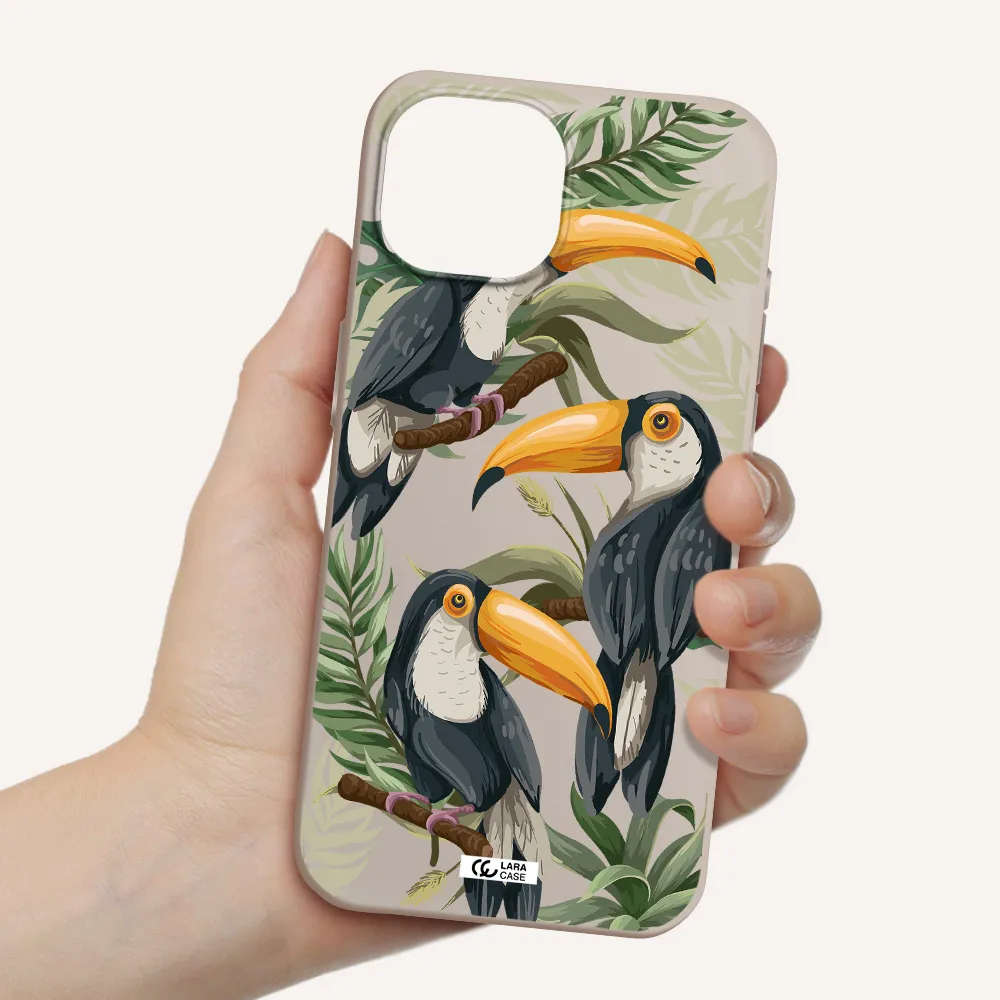 Tropical Bird Apple iPhone 15 Silicone Stone Case