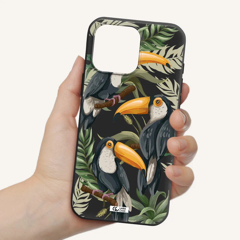 Tropical Bird Apple Iphone 16 Pro Max Silicone Black Case