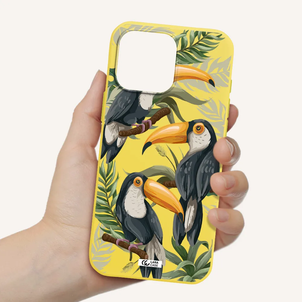 Tropical Bird Apple Iphone 16 Pro Max Silicone Canary Yellow Case