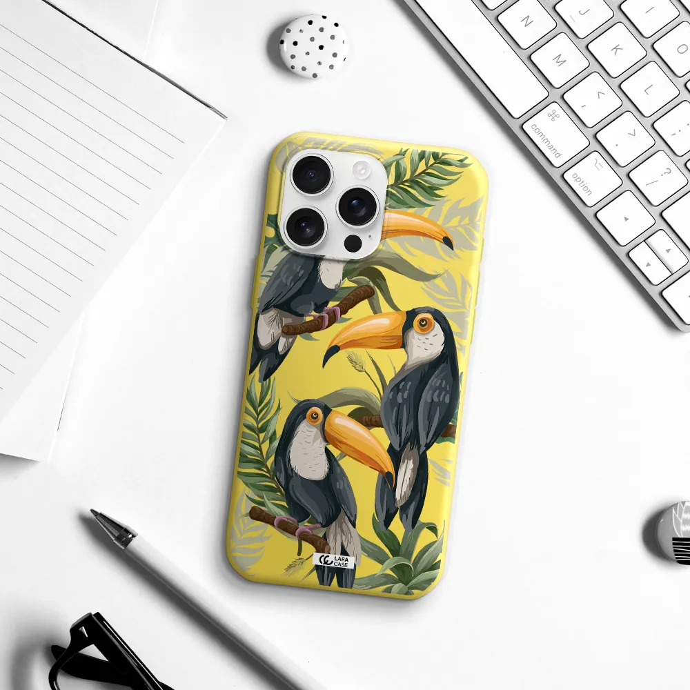 Tropical Bird Apple Iphone 16 Pro Max Silicone Canary Yellow Case