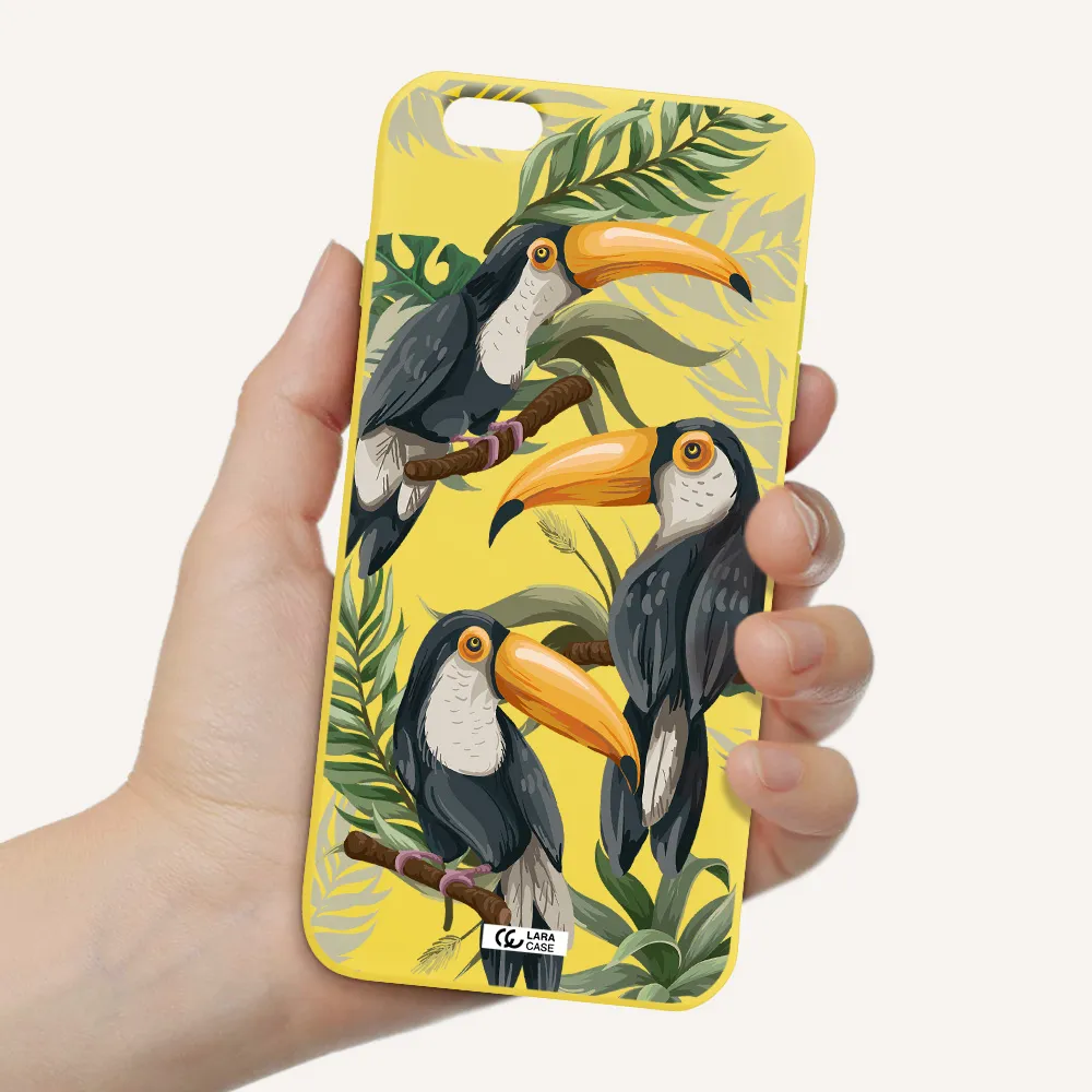 Tropical Bird Apple iPhone 6 plus Silicone canary yellow Case