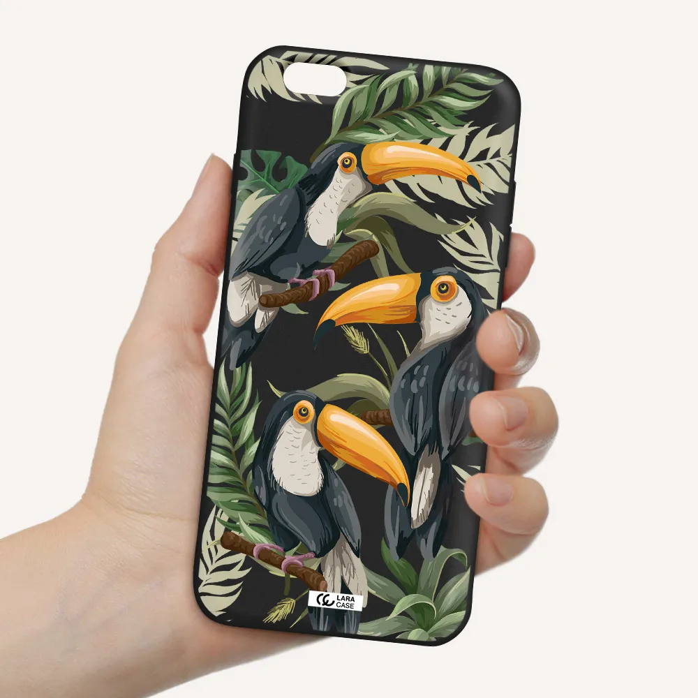 Tropical Bird Apple iPhone 6 s plus Silicone black Case