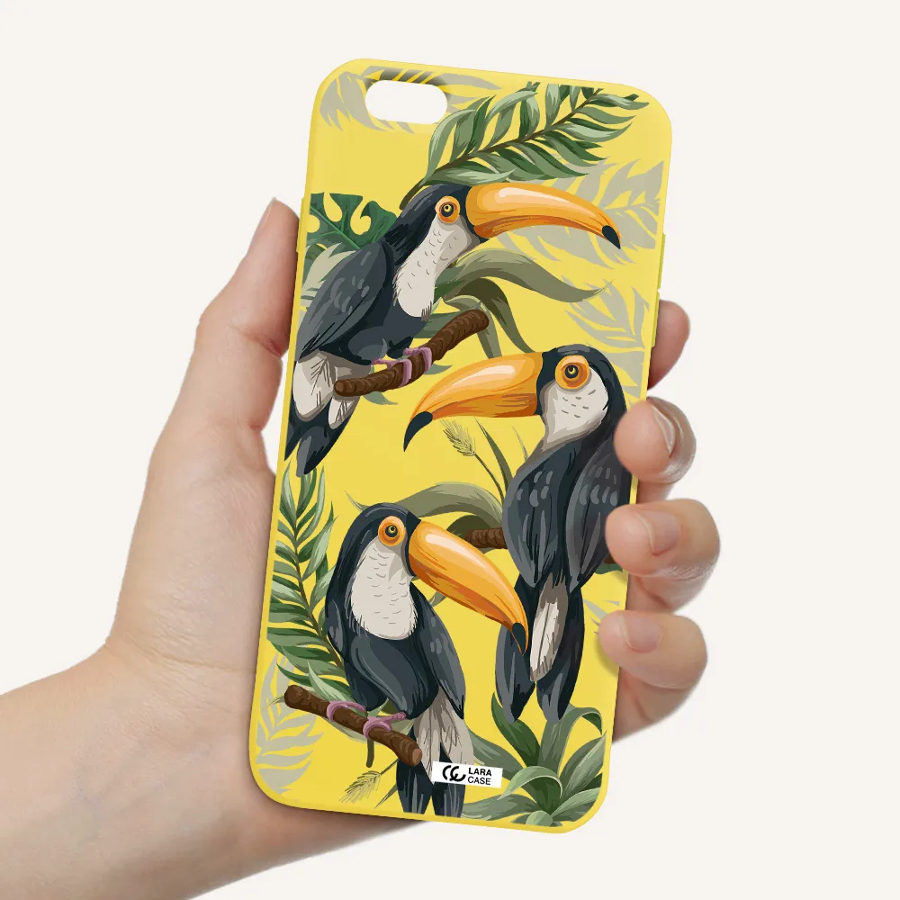 Tropical Bird Apple iPhone 6 s plus Silicone canary yellow Case