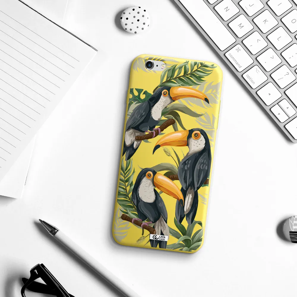 Tropical Bird Apple iPhone 6 s plus Silicone canary yellow Case
