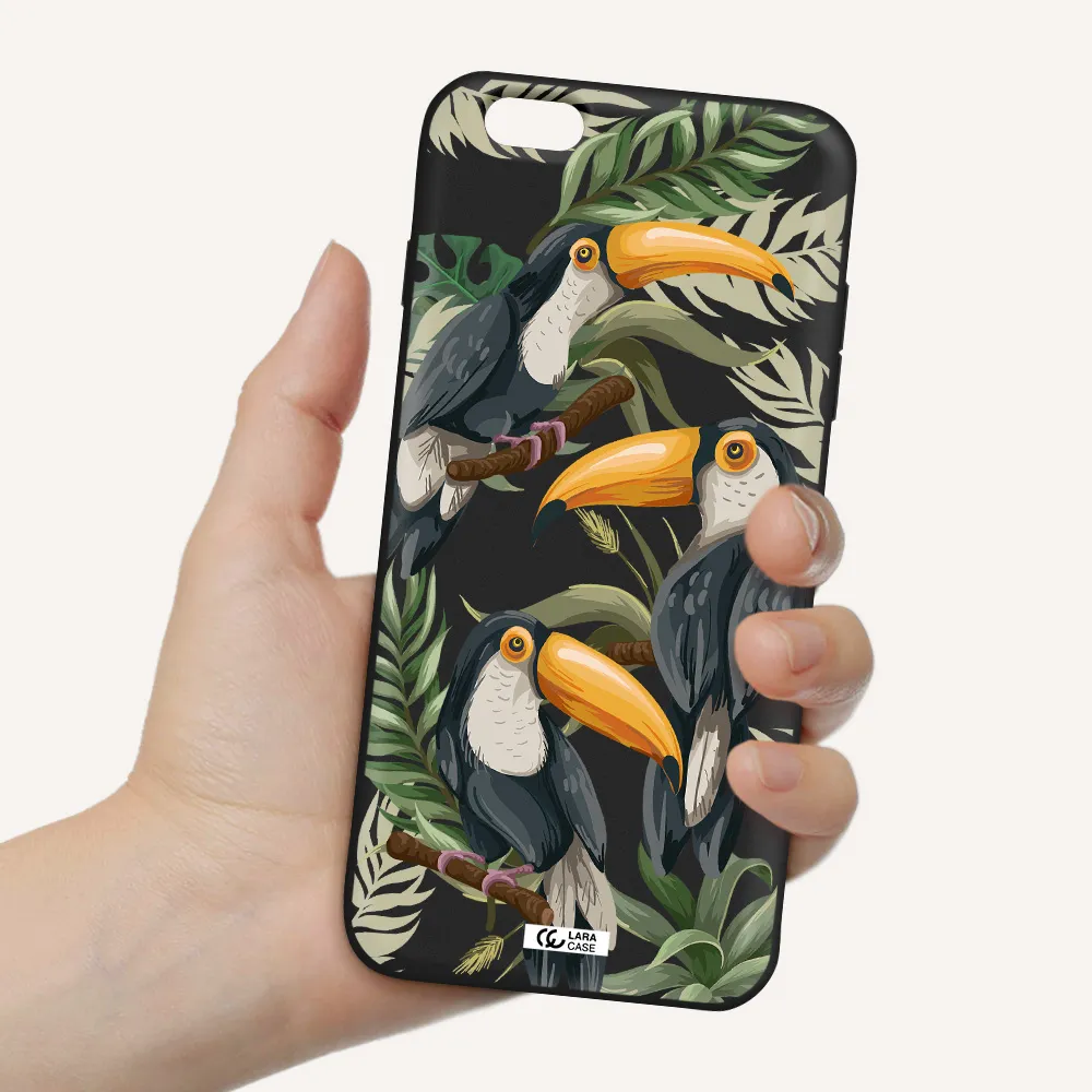 Tropical Bird Apple iPhone 6S Silicone black Case
