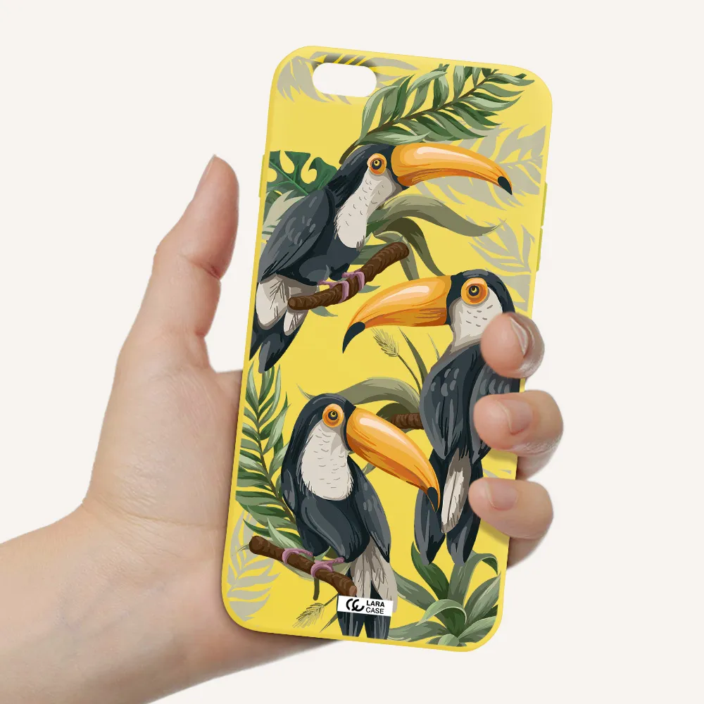 Tropical Bird Apple iPhone 6S Silicone canary yellow Case