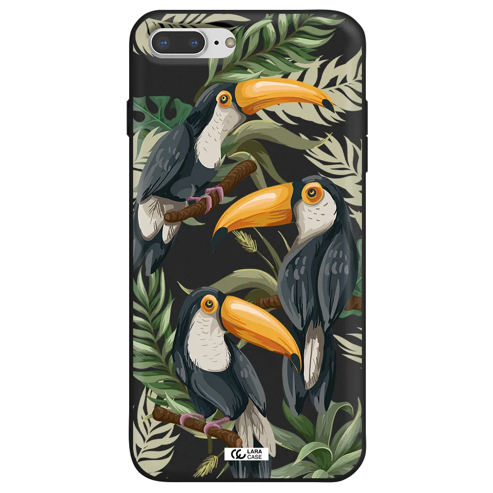 Tropical Bird Apple iPhone 7 plus Silicone black Case