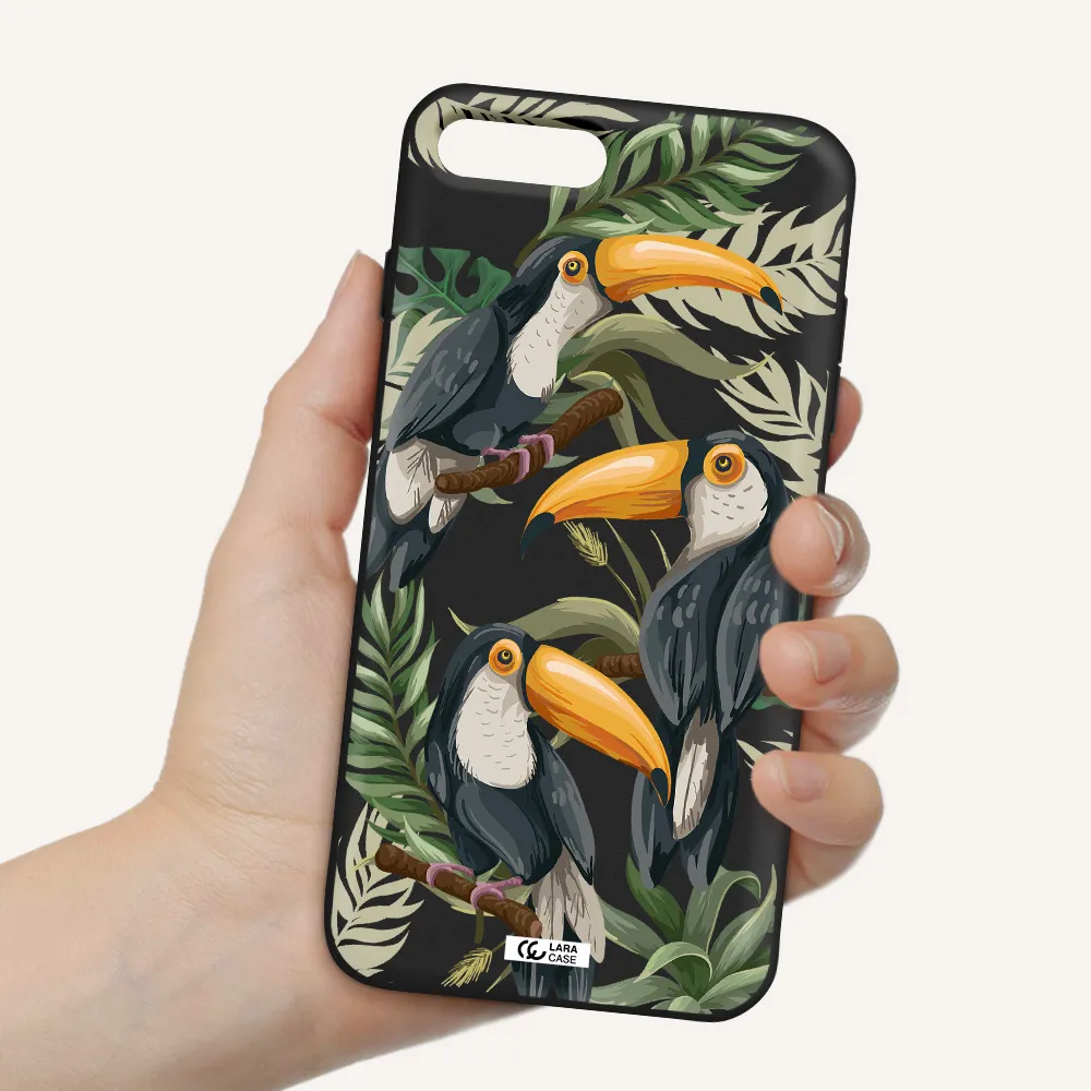 Tropical Bird Apple iPhone 7 plus Silicone black Case