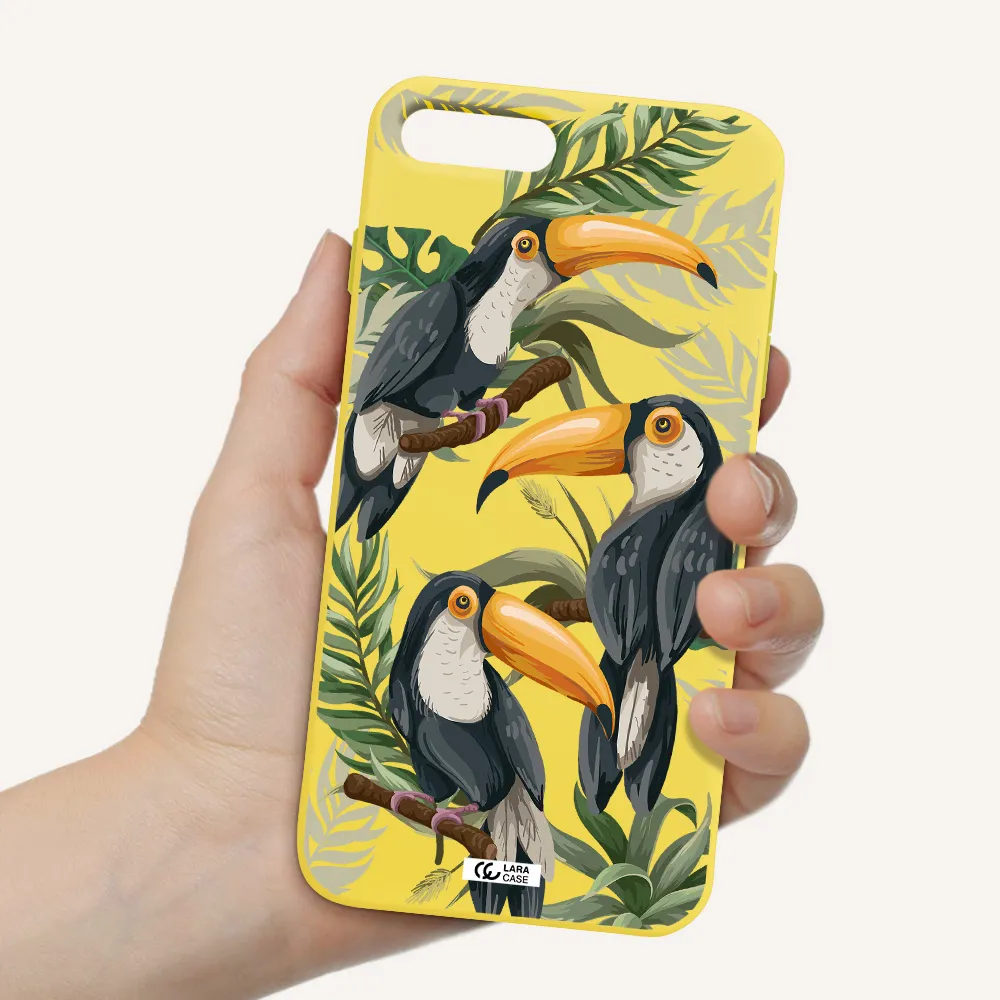 Tropical Bird Apple iPhone 7 plus Silicone canary yellow Case