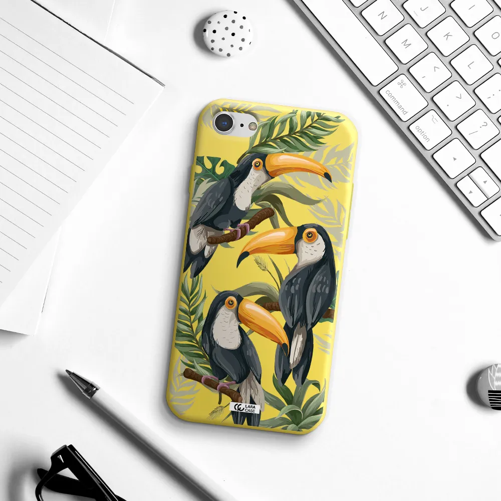 Tropical Bird Apple iPhone 7 Silicone canary yellow Case
