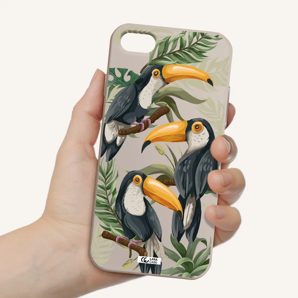Tropical Bird Apple iPhone 7 Silicone Stone Case