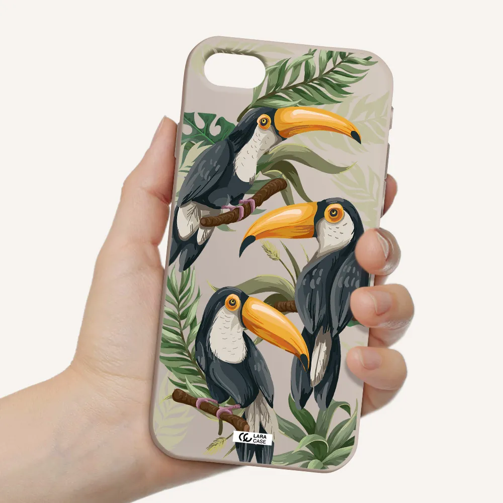 Tropical Bird Apple iPhone se 2020 Silicone Stone Case