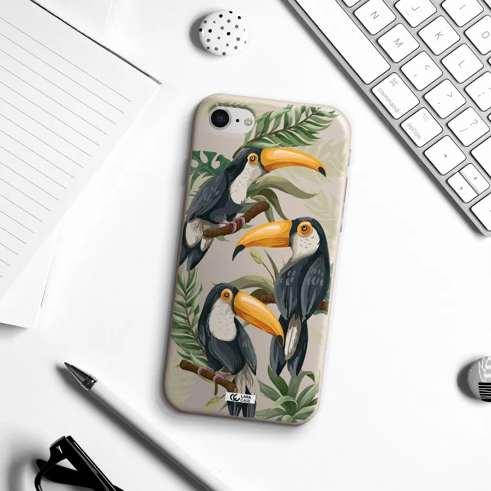 Tropical Bird Apple iPhone se 2020 Silicone Stone Case