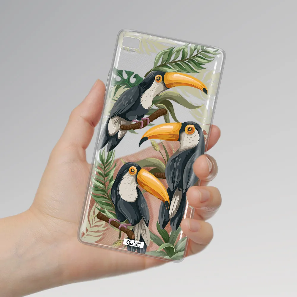Tropical Bird Huawei P8 Clear TPU Case