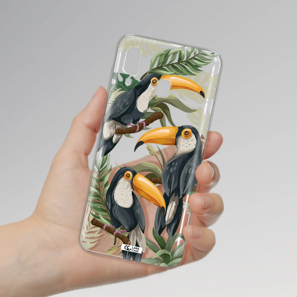 Tropical Bird Samsung A20 Clear TPU Case