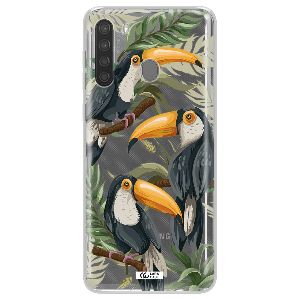 Tropical Bird Samsung A21 Clear TPU Case