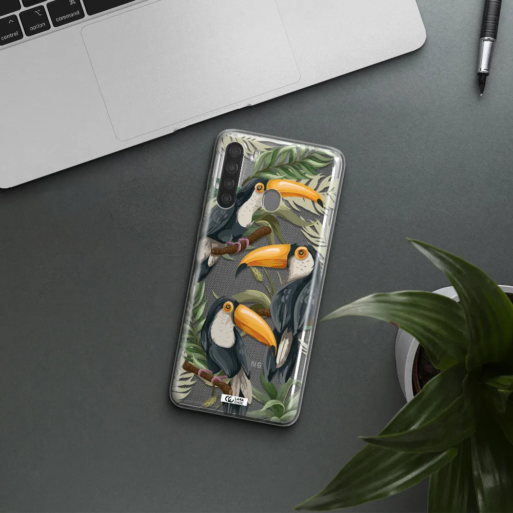 Tropical Bird Samsung A21 Clear TPU Case