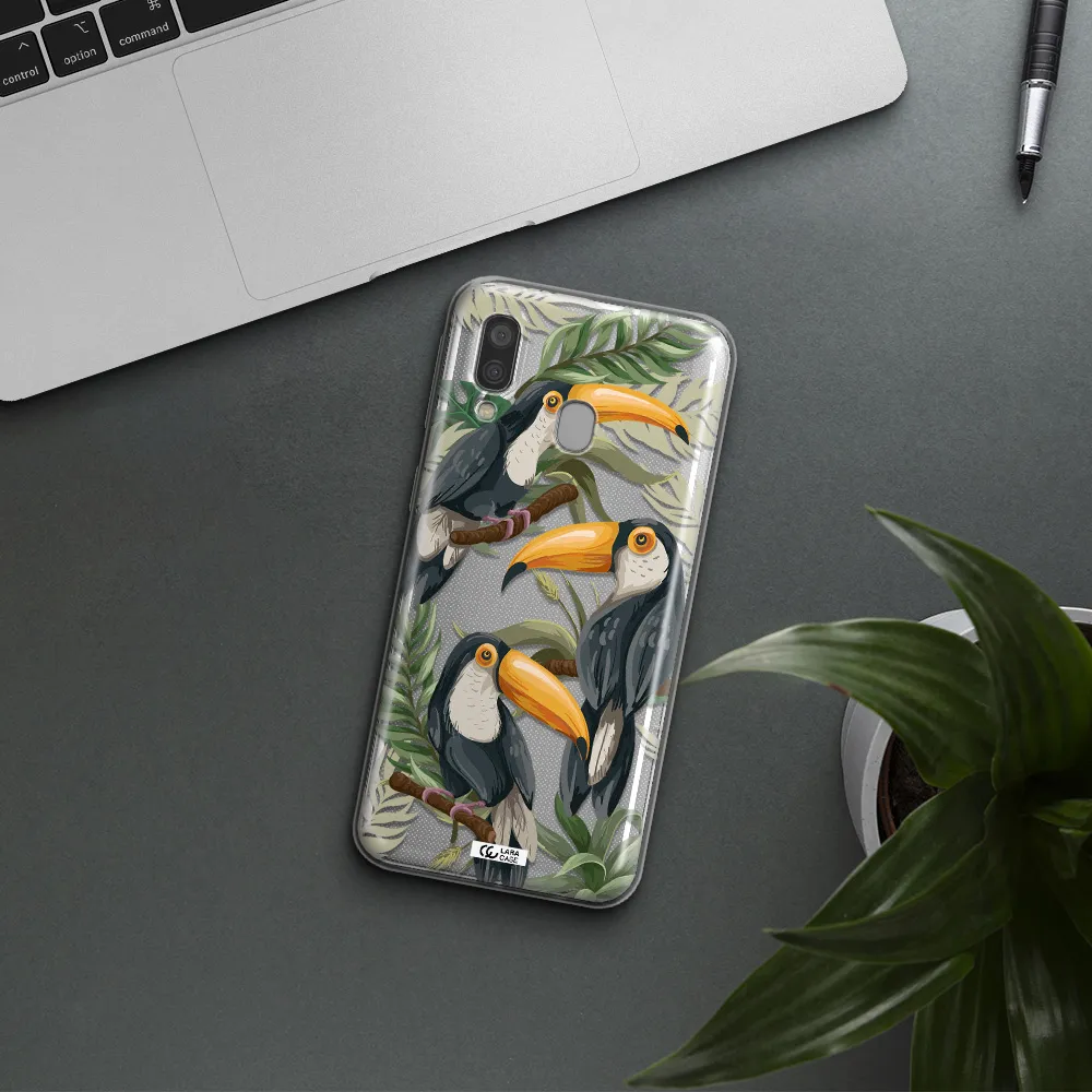 Tropical Bird Samsung A40 Clear TPU Case