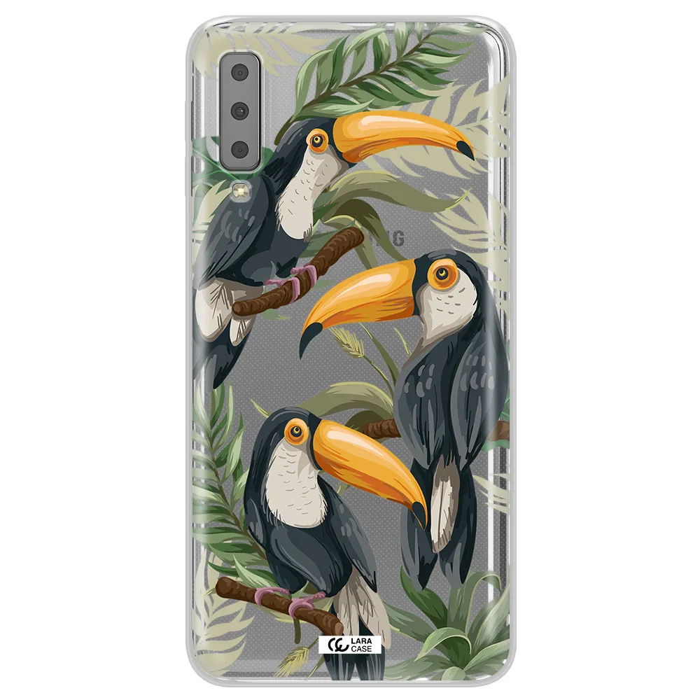 Tropical Bird Samsung A7 2018 Clear TPU Case
