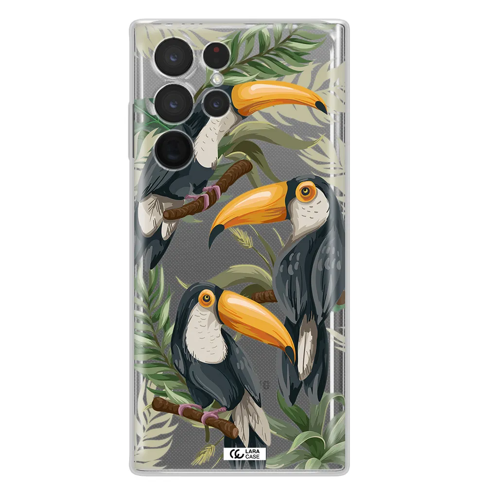 Tropical Bird Samsung S 22 Ultra Clear TPU Case