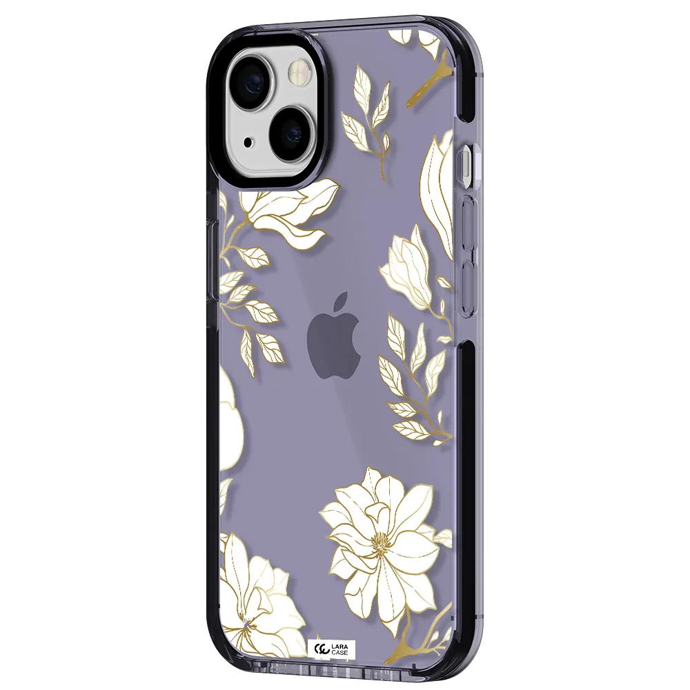 Golden And White Flower Apple iPhone 13 impact Lilac Case
