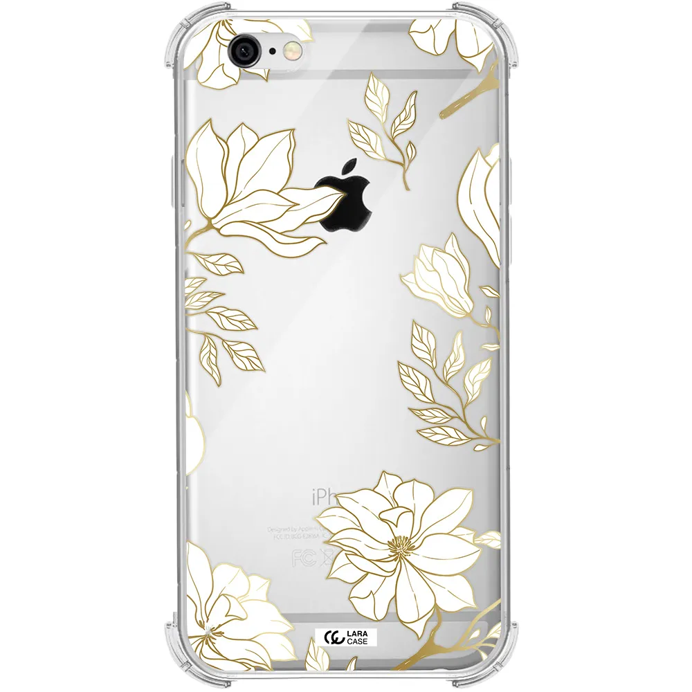 Golden And White Flower Apple iPhone 6 Clear PC Case