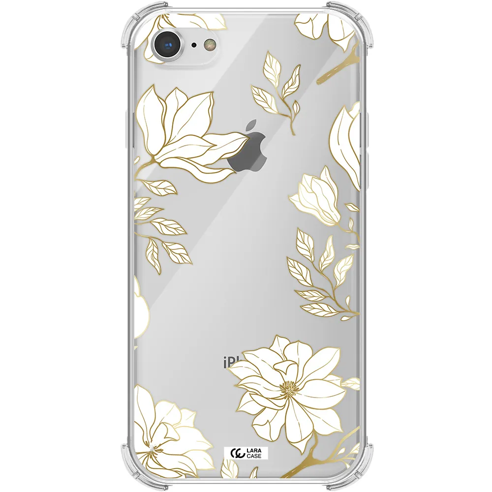 Golden And White Flower Apple iPhone 7 Clear PC Case