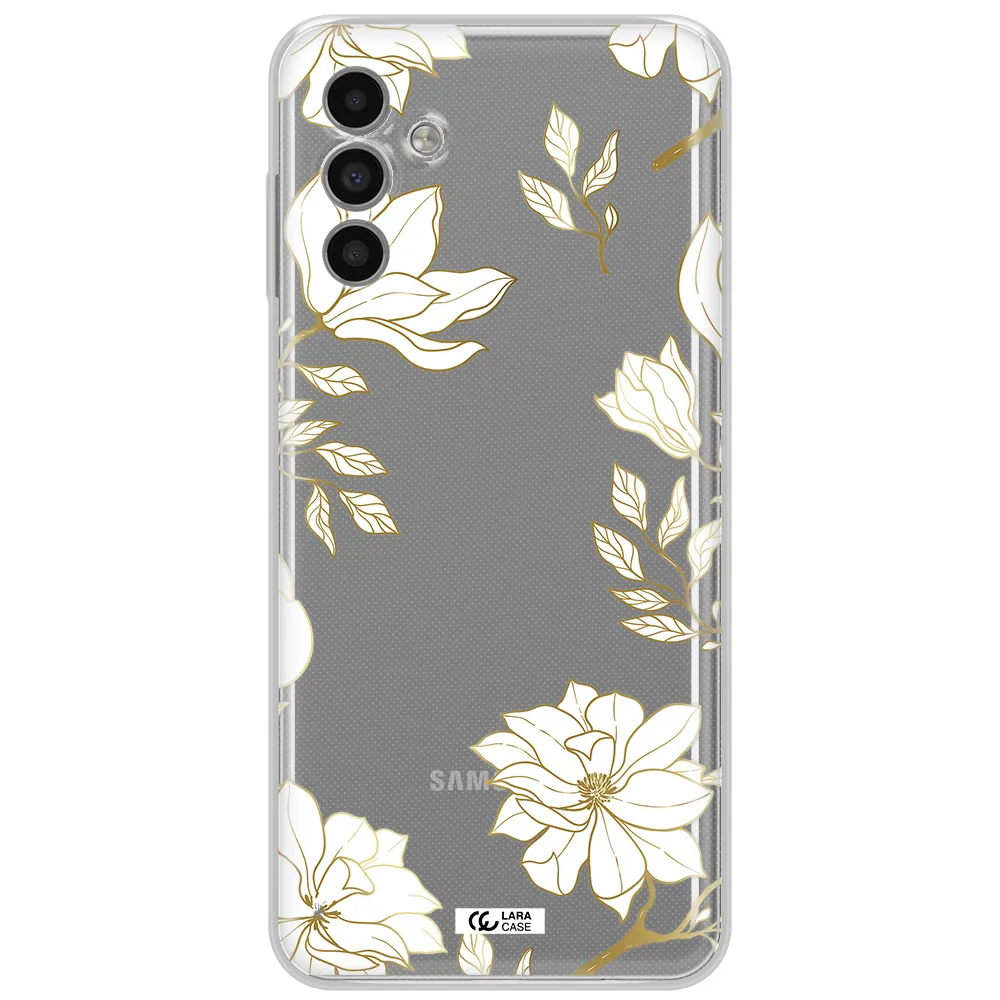 Golden And White Flower Samsung A13 5G Clear Tpu Case