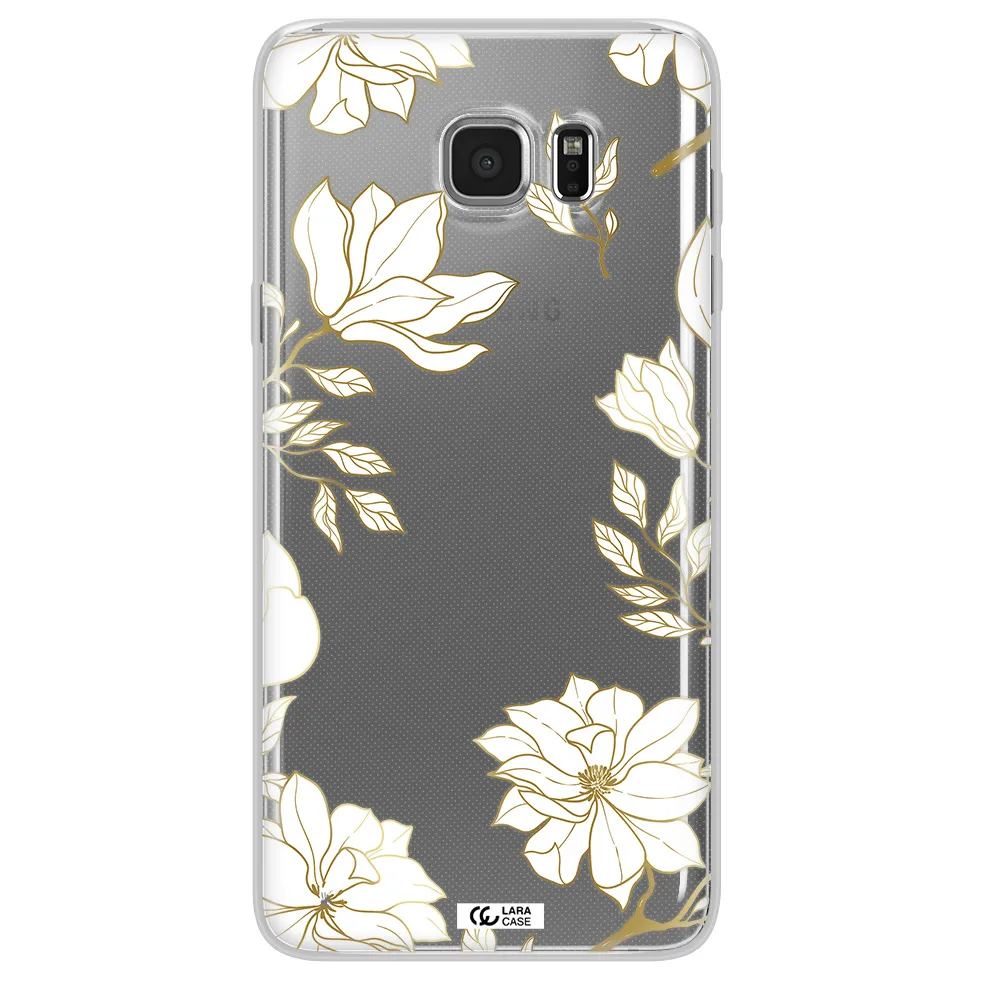 Golden And White Flower Samsung Note 5 Clear TPU Case