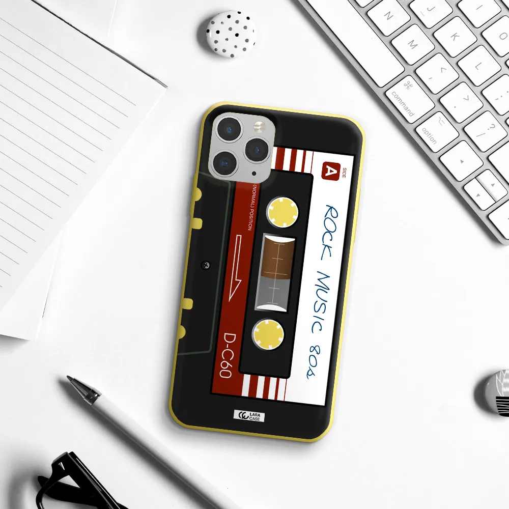 Ruck Music Cassette Apple iPhone 11 pro max Silicone canary yellow Case