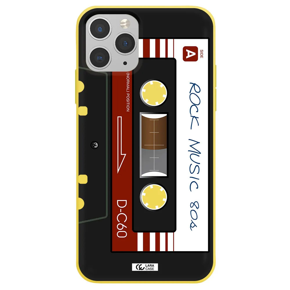 Ruck Music Cassette Apple iPhone 11 pro Silicone canary yellow Case
