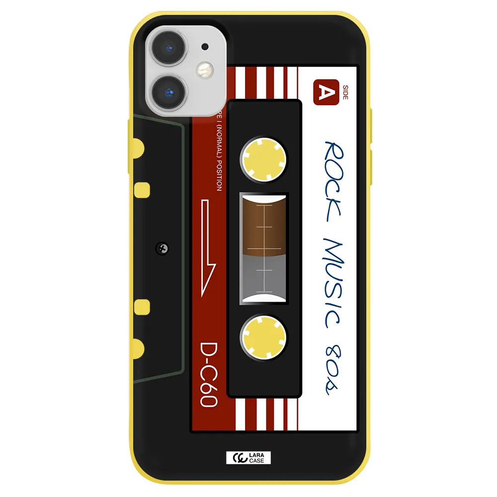 Ruck Music Cassette Apple iPhone 11 Silicone canary yellow Case
