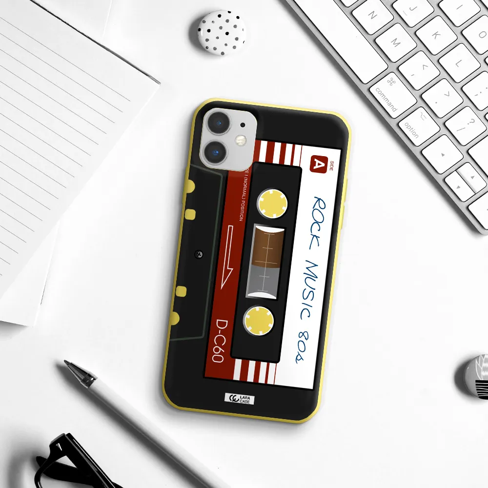 Ruck Music Cassette Apple iPhone 11 Silicone canary yellow Case